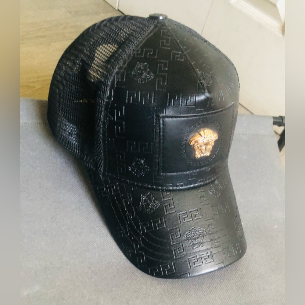 Black and Gold Versace Cap